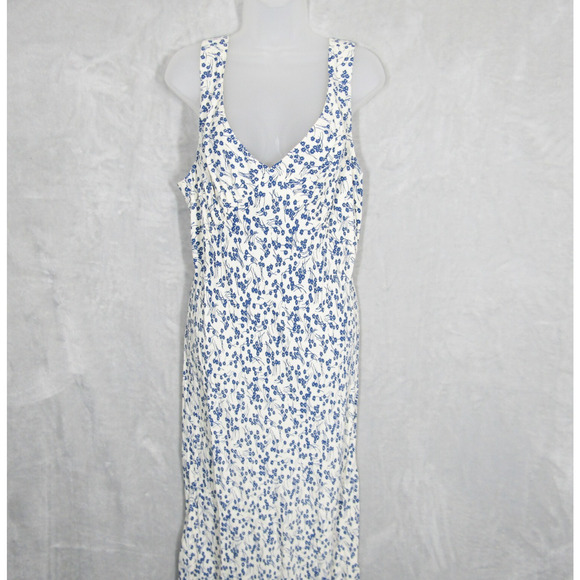 Reformation Dress Women's XL Beauden Midi In Santorini Blue Floral New NWT - Picture 1 of 16